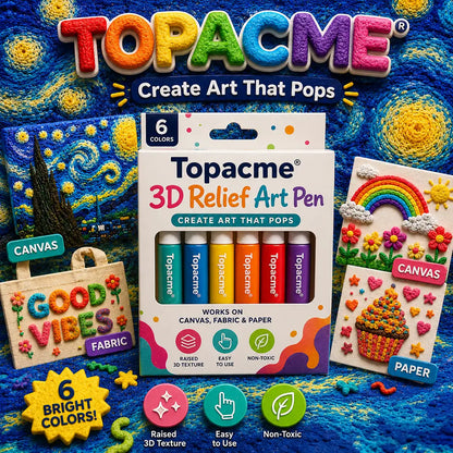 Topacme® Stylo d’Art en Relief 3D – Transformez vos dessins plats en créations 3D que vous pouvez toucher🪄
