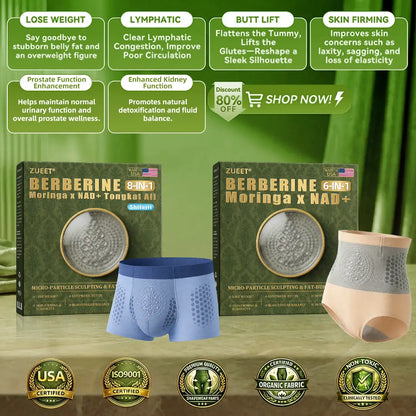 𝐀𝐤𝐲𝐠𝐨® 2026 Moringa x Berberine x NAD+ 6-en-1 Micro-Particules Sculptantes & Short Brûle-Graisse (Femmes + Hommes avec Mélange Vitalité Masculine Améliorée)
